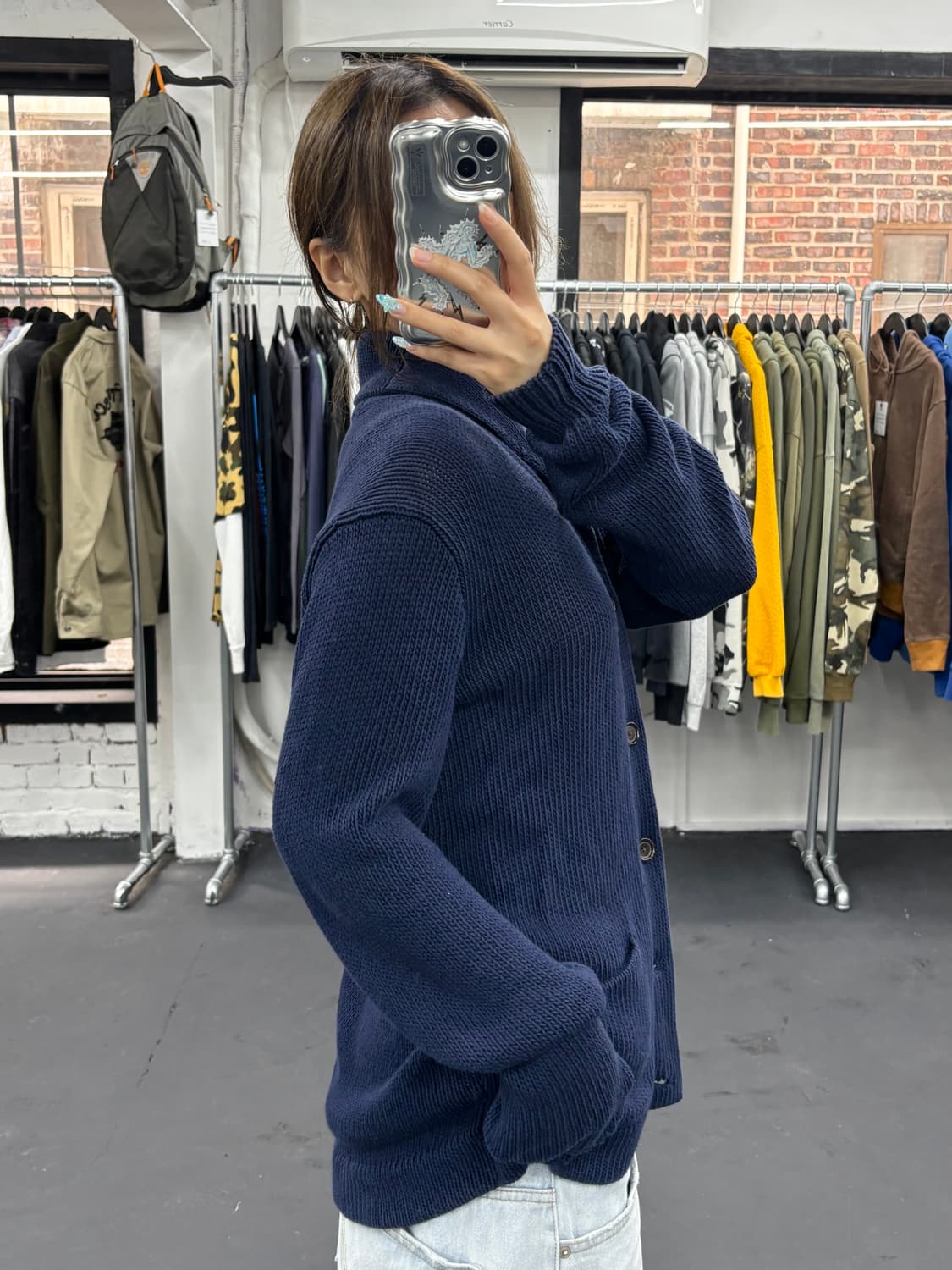 폴로 숄카라 투포켓 니트 가디건 상품이미지4