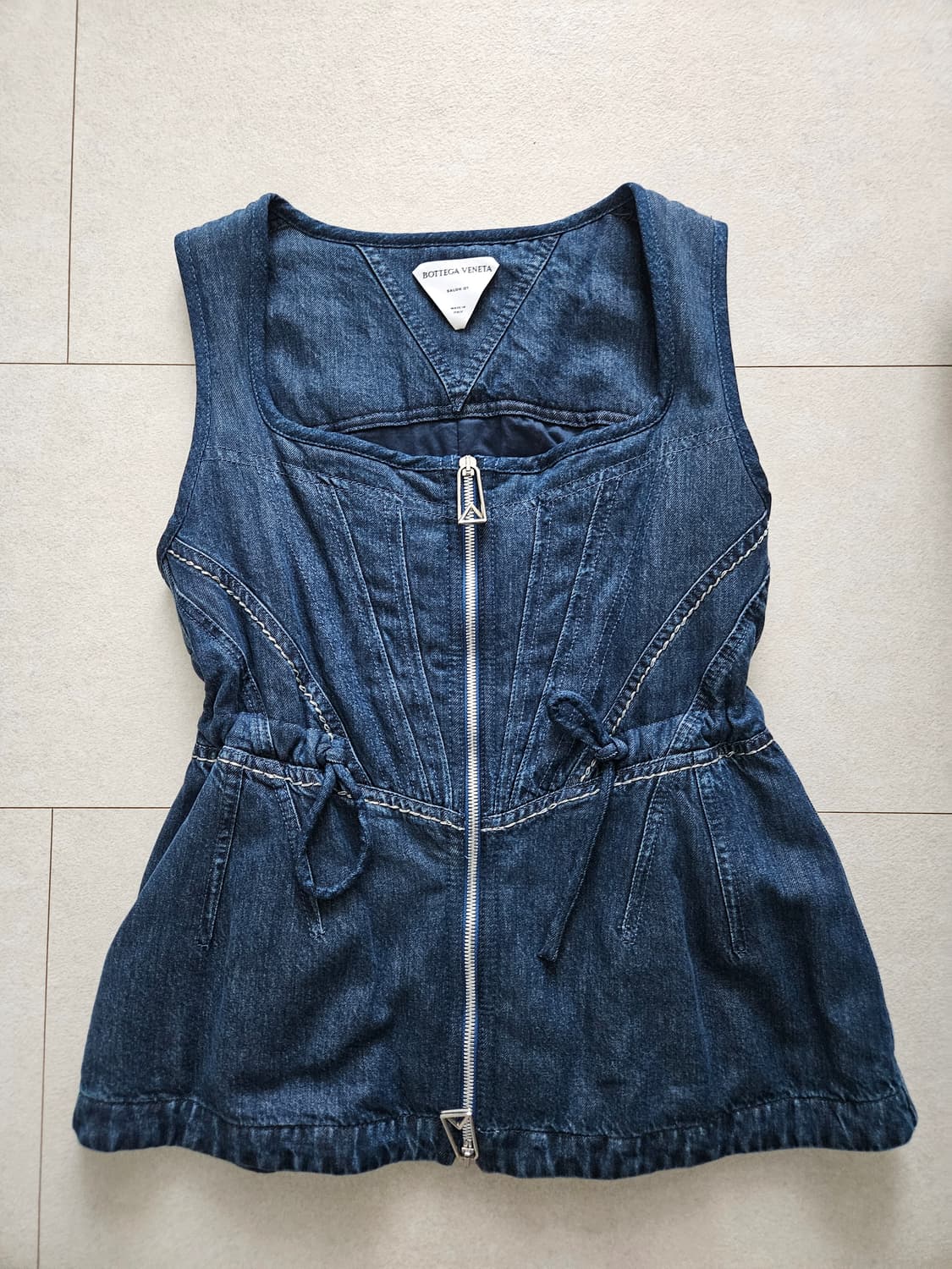 보테가베네타 데님 민소매 블라우스 34 상품이미지2