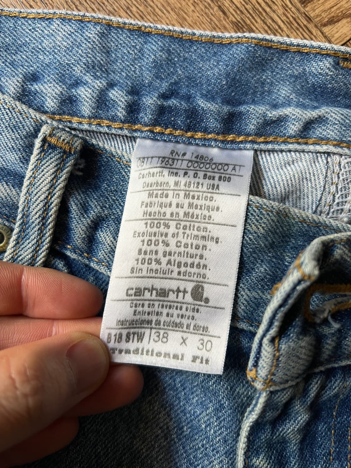 [38]칼하트 USA 미디엄블루 워크 데님 팬츠 상품이미지7