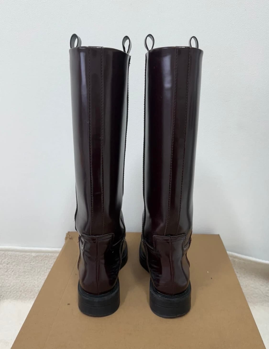 [ 자라(ZARA)]  딥 버건디 기모 롱부츠 (EU 37) 상품이미지7