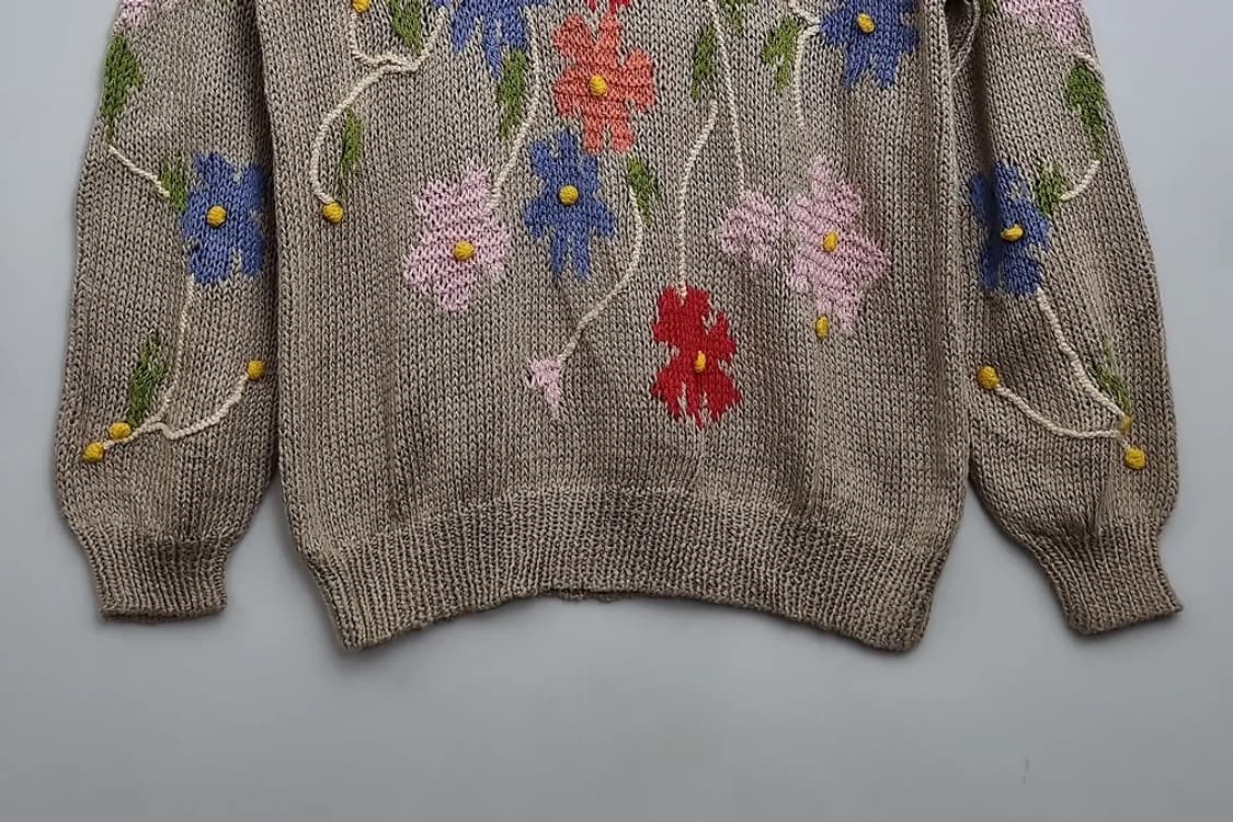 TOMATSU BOUTIQUE 플라워 자수 니트 코튼  상품이미지4