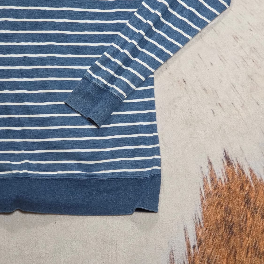 일본 빈티지 블루 단가라 투웨이 후드집업 상품이미지6