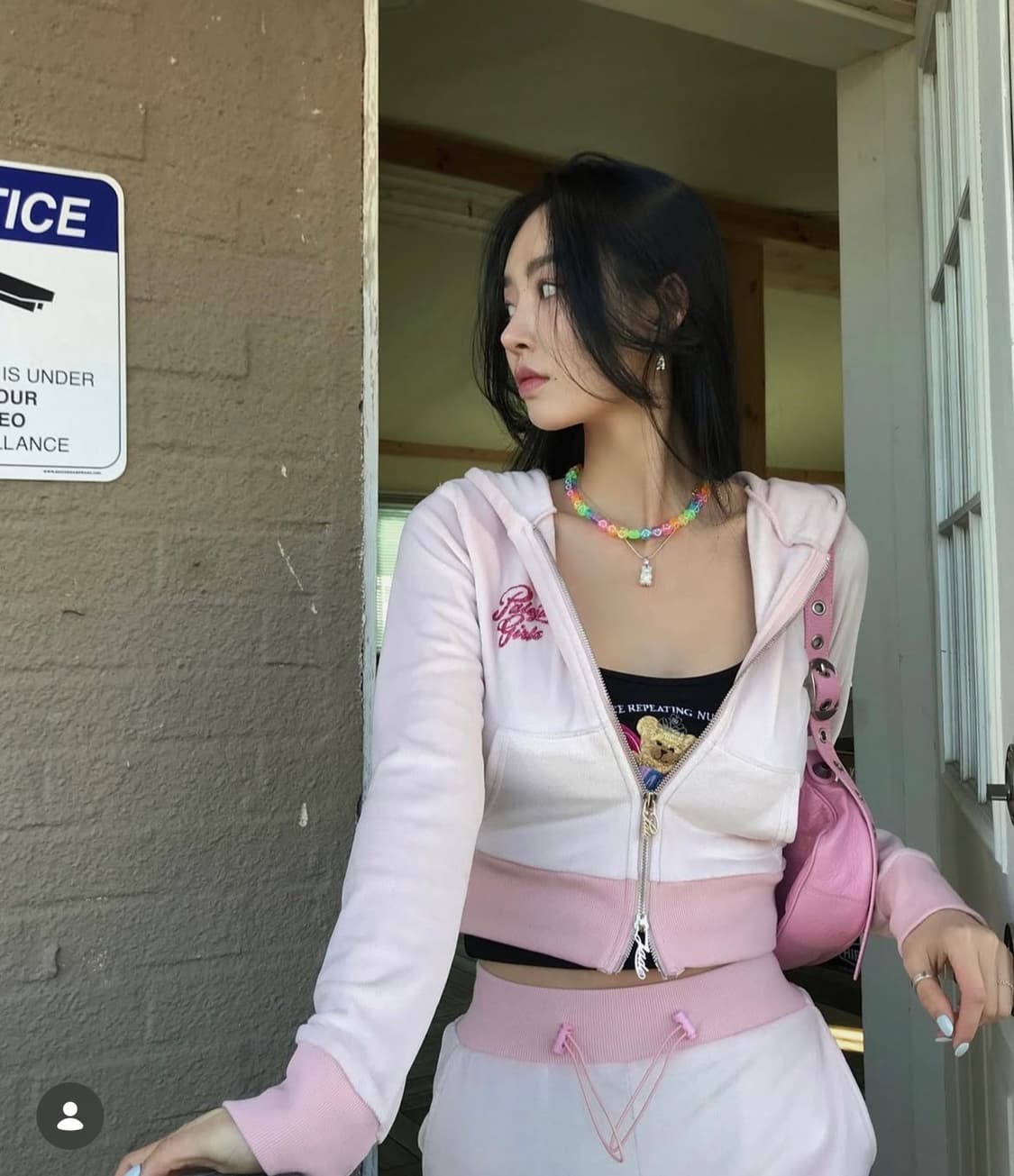 페일제이드 벨로아 y2k 벨벳 트레이닝 셋업 - 핑크 상품이미지5