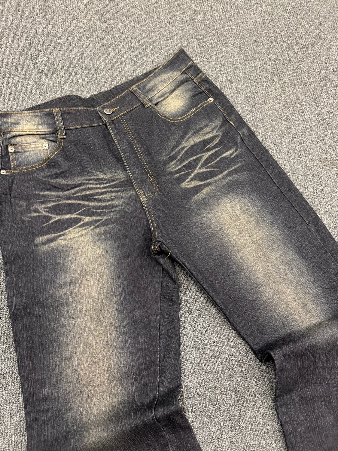 Win-Top jeans 빈티지 포켓 드래곤 자수 흑청데님팬츠 상품이미지2