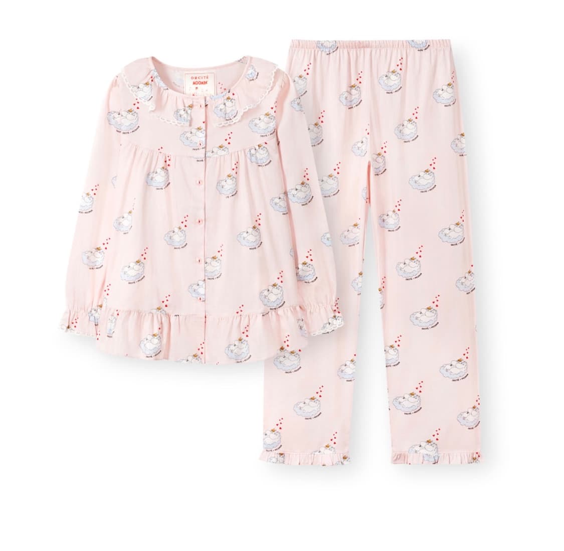 하츠투하츠 이안 무민 잠옷 상하 연핑크 상품이미지2