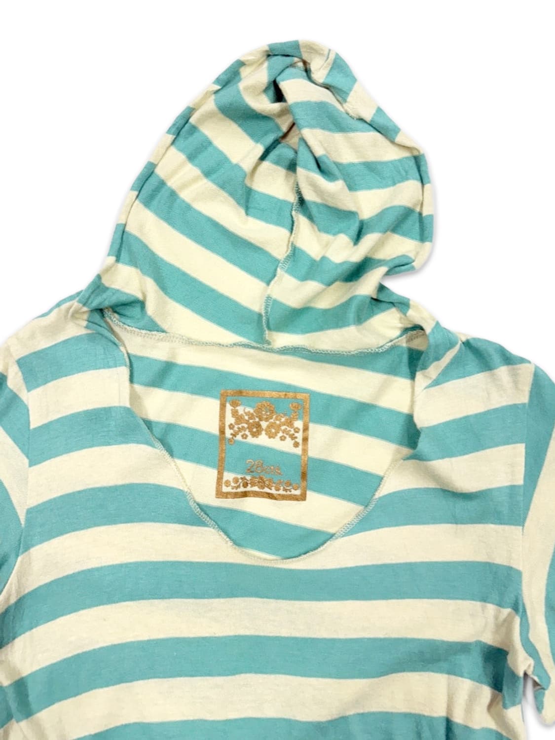 빈티지 사이드 셔링 스트라이프 후드 반팔티 상품이미지4