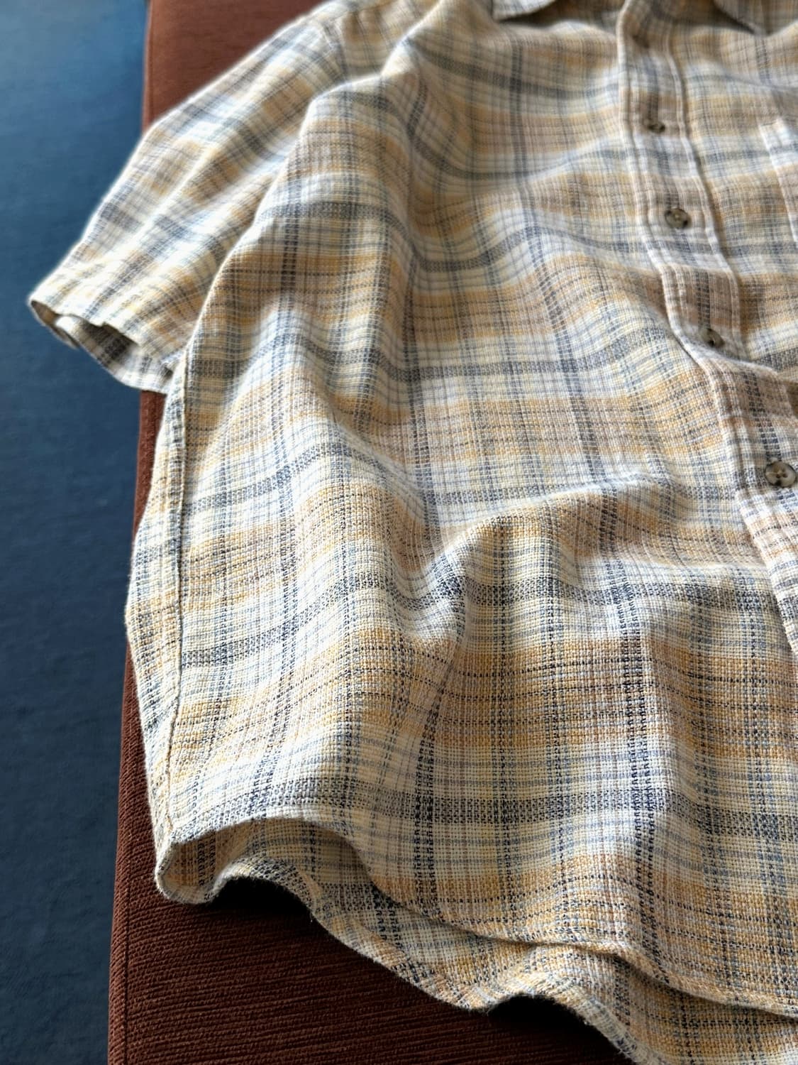 Natural cotton woven fabric H/S shirt 상품이미지4