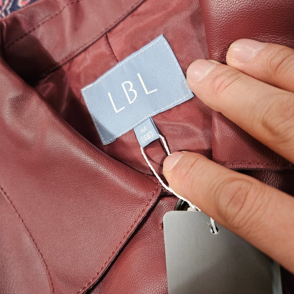  (새상품)엘비엘(LBL) 22ss 양가죽 루즈핏 숏 카라넥 버튼자켓 상품이미지5