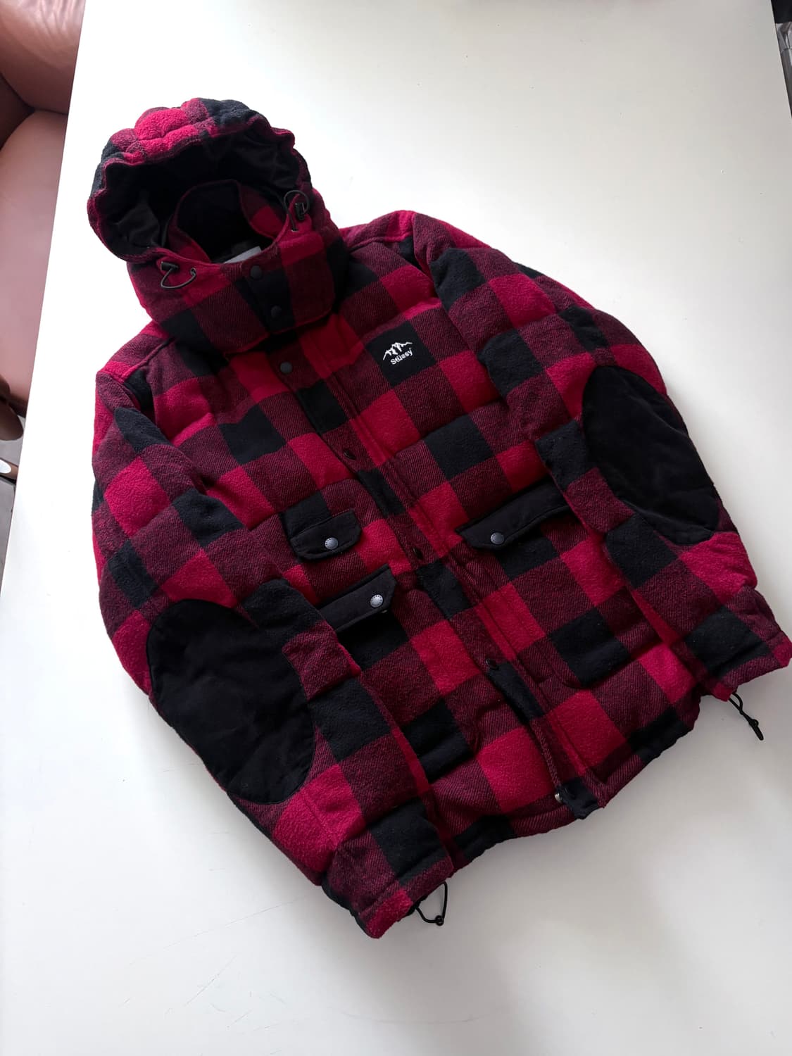 스투시 00s 체크 다운 자켓 상품이미지1