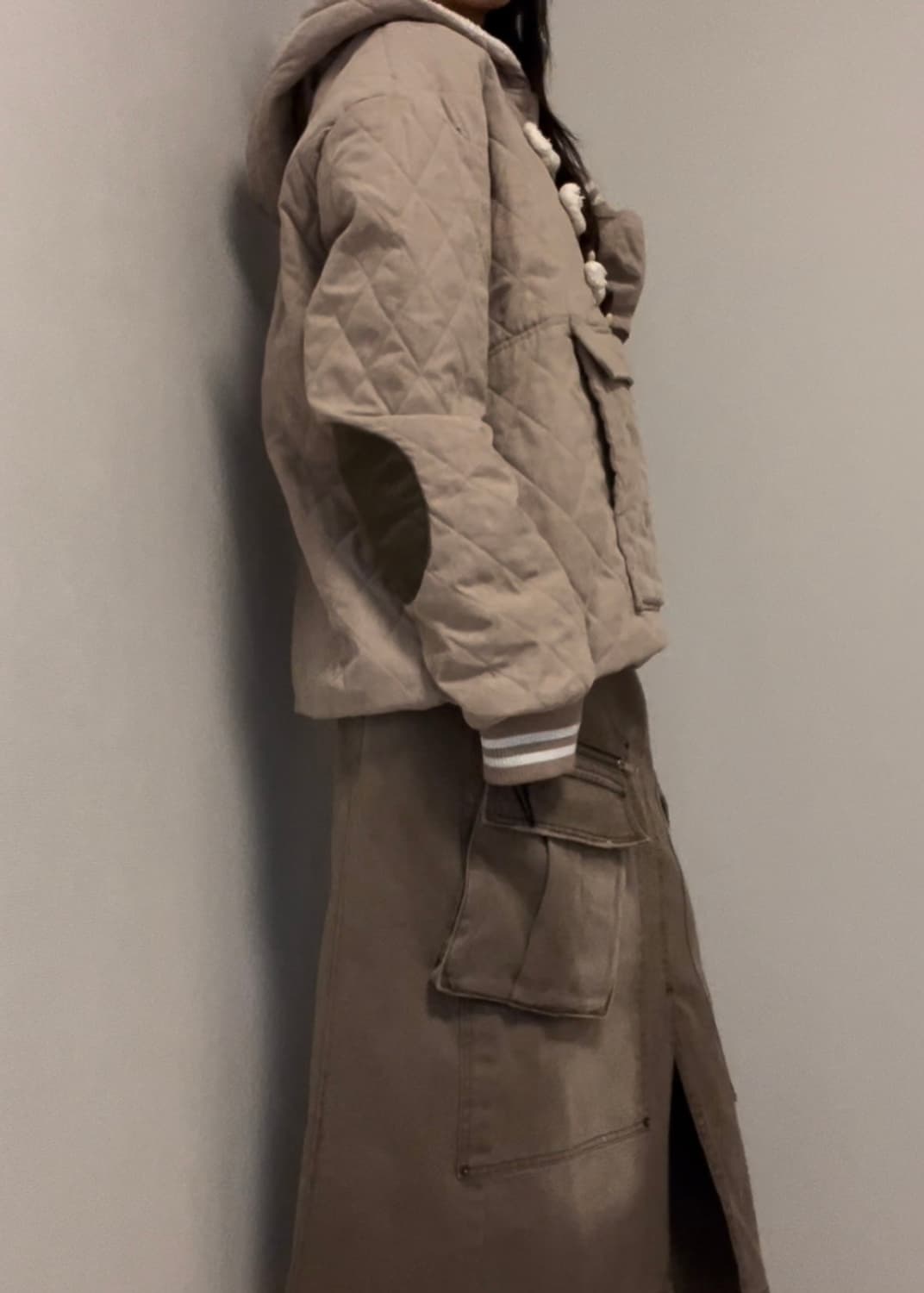 quilting duffle kangaroo anorak hood 상품이미지6