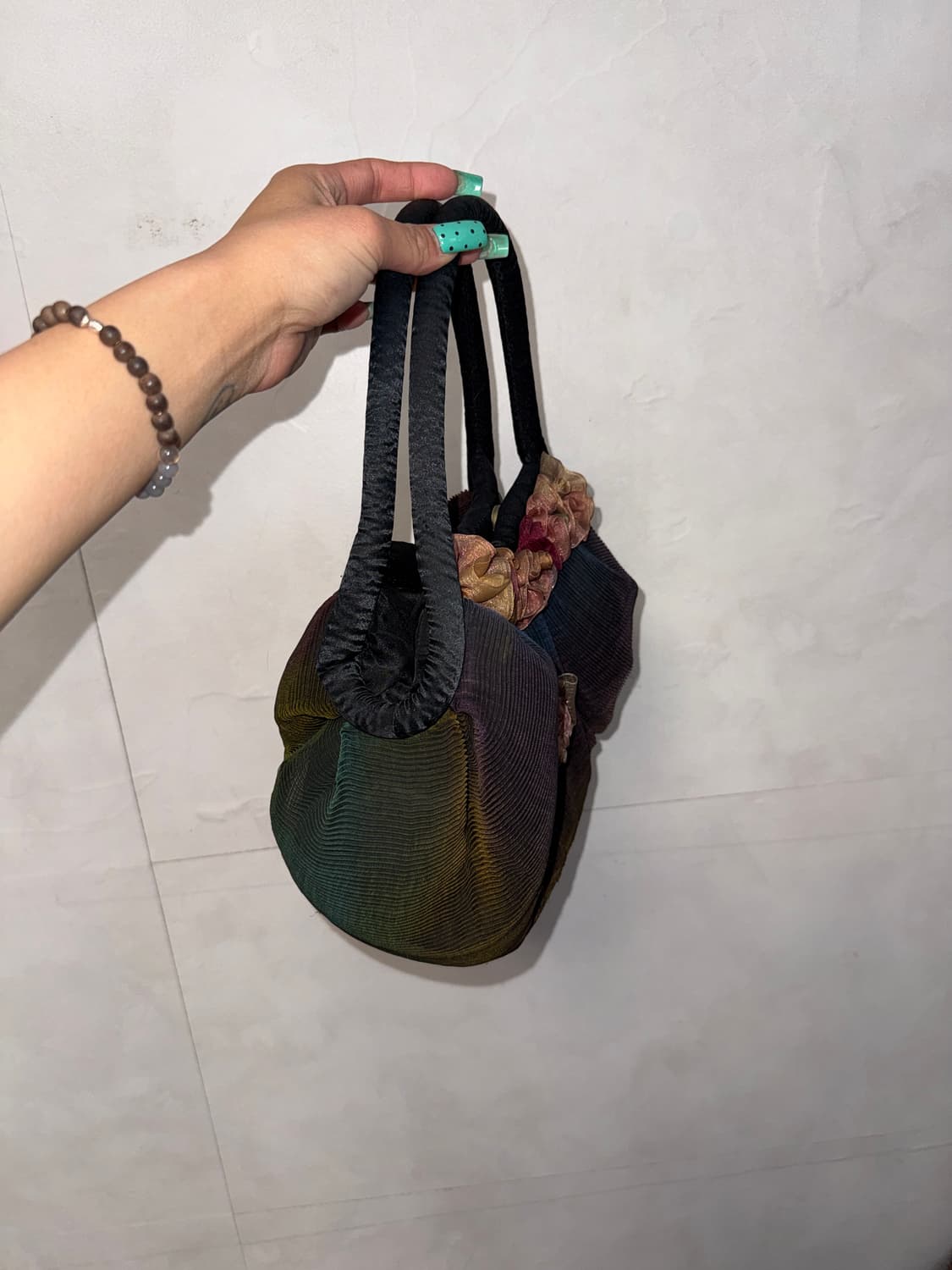 Gradient color organza pleated hand bag 상품이미지3
