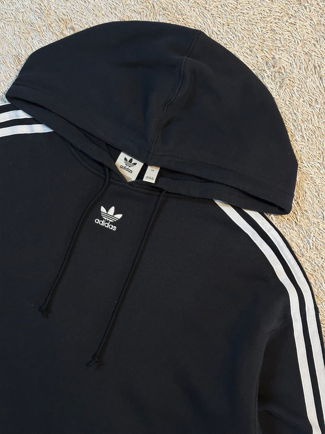 아디다스 ADIDAS 크롭 후드티 블랙 상품이미지2