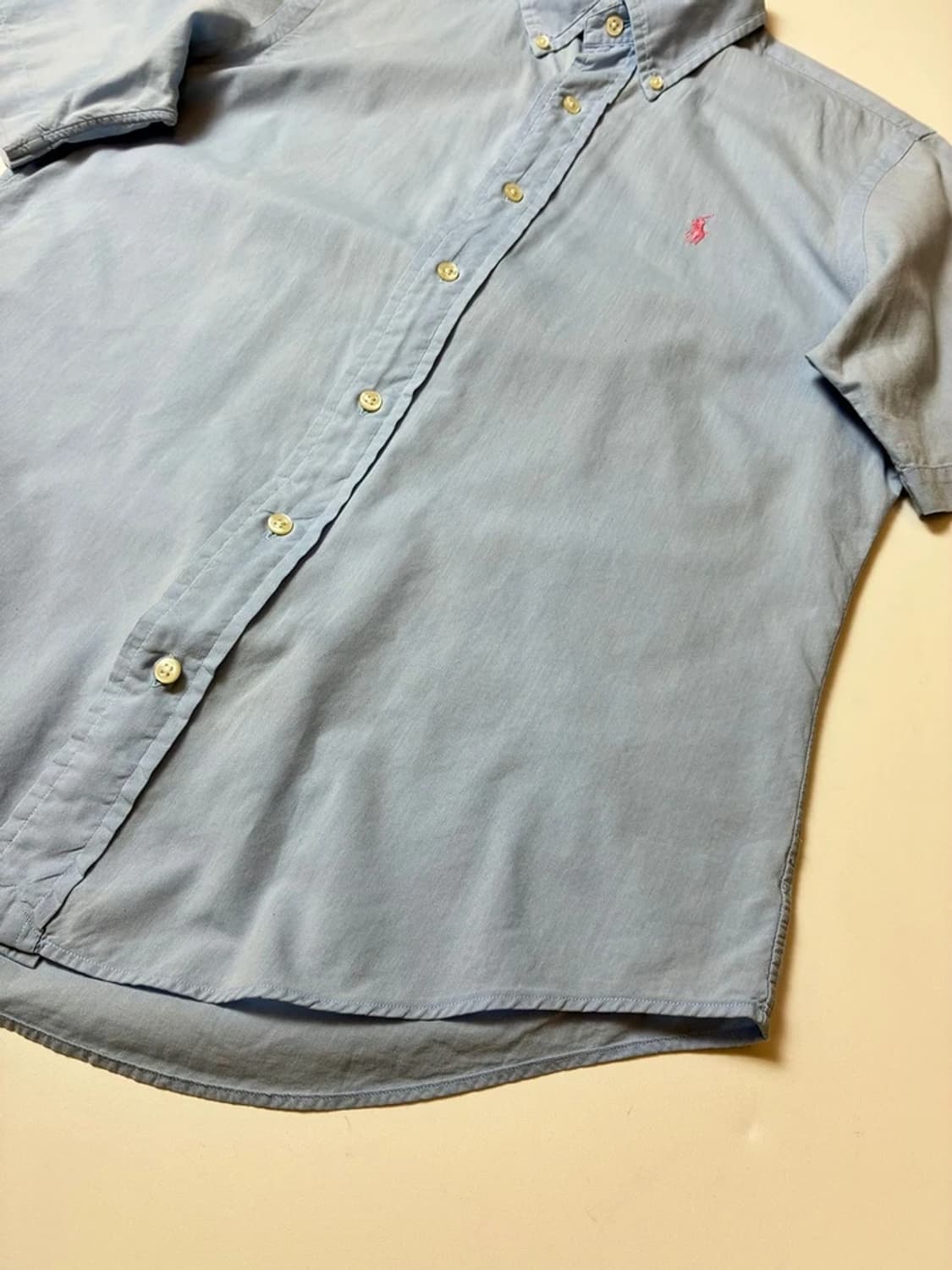 폴로 랄프로렌 00's 핑크 로고 자수 반팔 셔츠 PN9106 상품이미지4