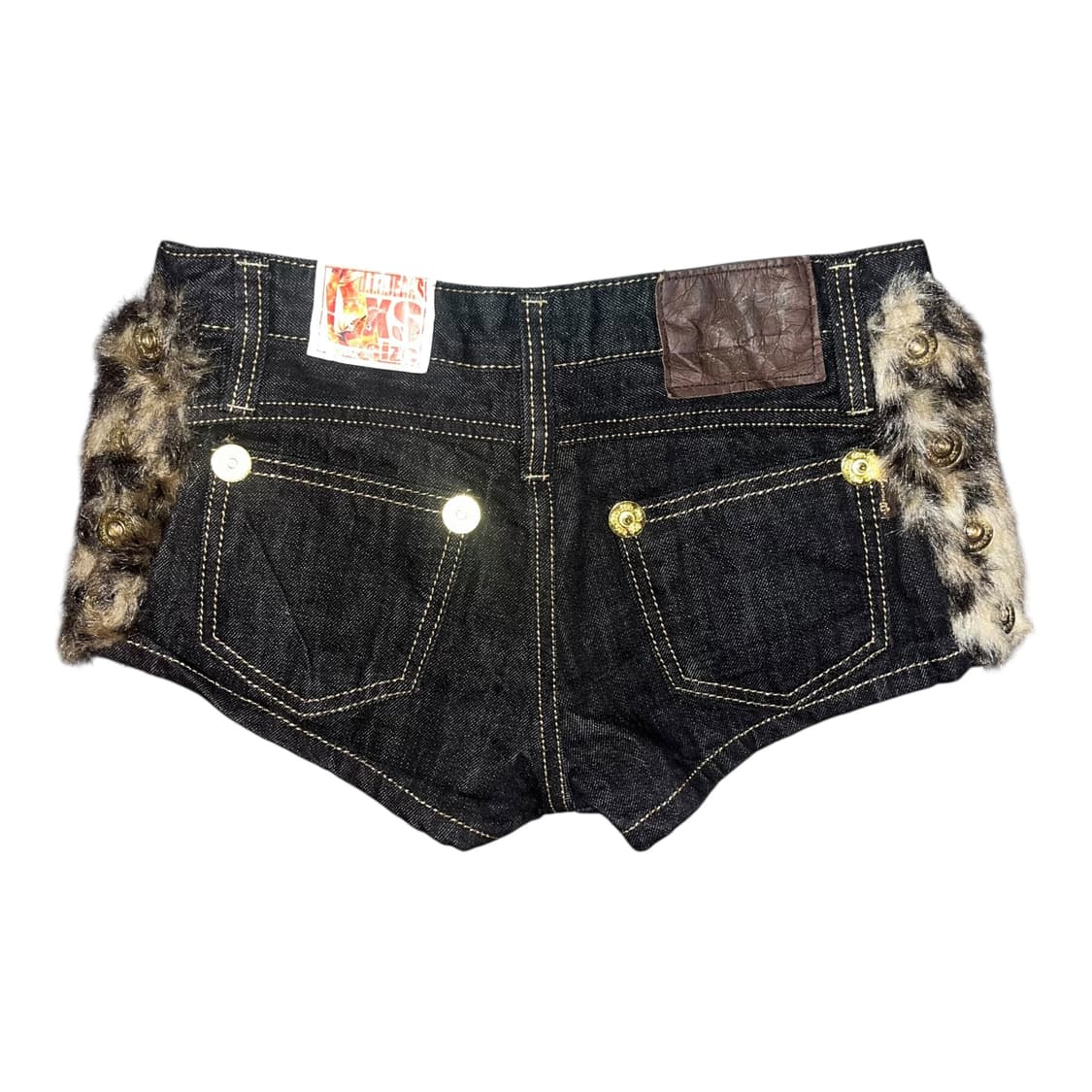 d.i.a 다이아 사이드 호피퍼 데님 숏팬츠 갸루y2k펑크 상품이미지3