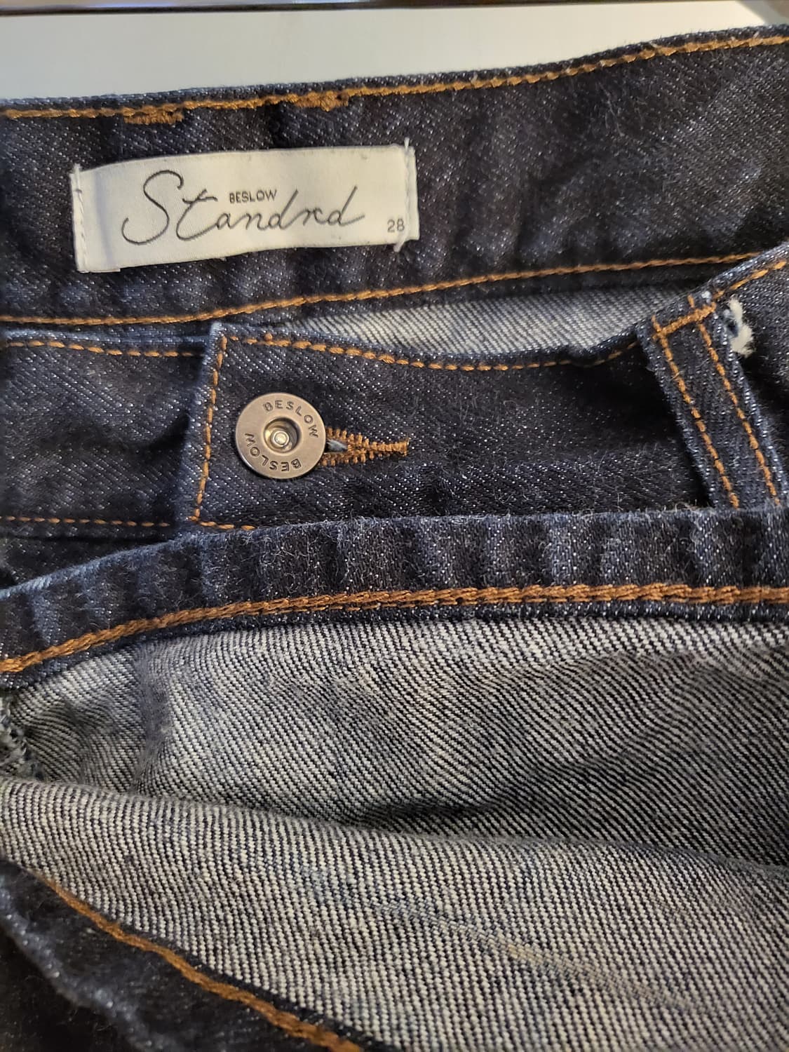 비슬로우 원턱 콘밀 데님 딥인디고 상품이미지2