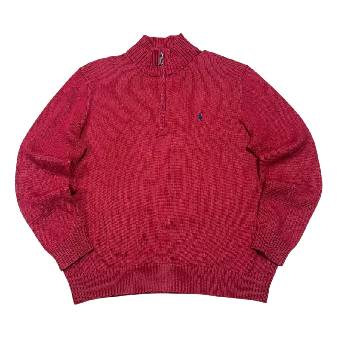 ✨ (바배) 폴로 랄프로렌 레드 니트 반집업 상품이미지1
