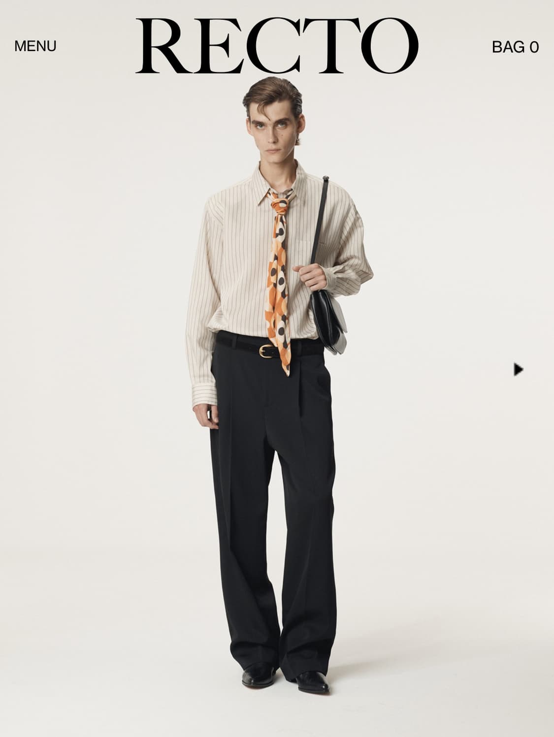 [M]렉토 25fw 레아 스트라이프 셔츠 베이지 상품이미지1