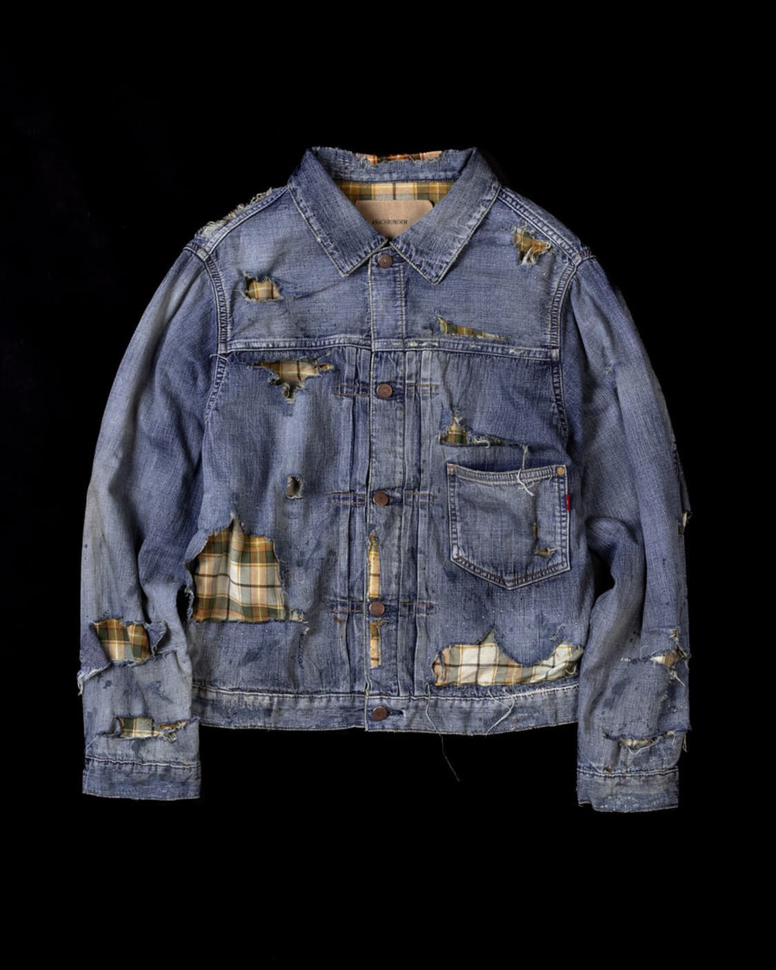 아나크로놈 체크 콤비 데님 자켓 3사이즈 상품이미지1