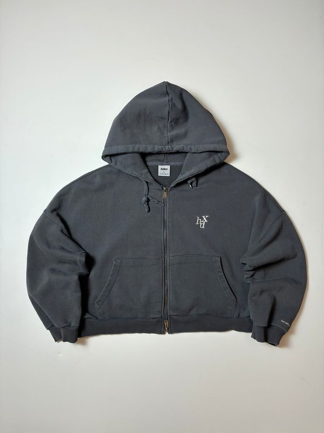 HDEX 시그니처 피그먼트 워싱 로고 크롭 후드집업 PN8958  상품이미지1