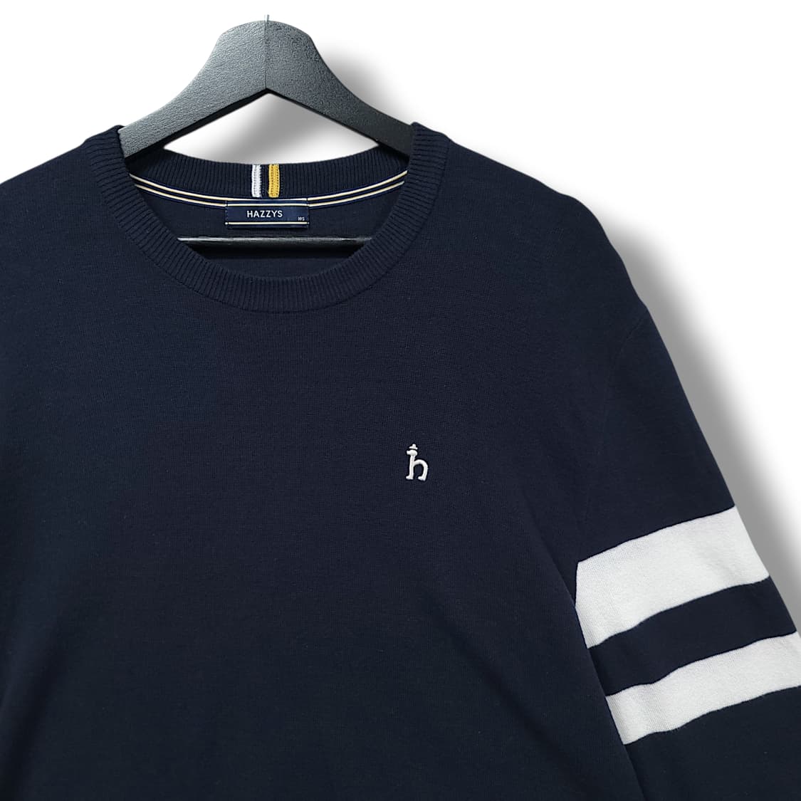 [105] 헤지스 네이비&화이트 컬러블럭 코튼 니트 상품이미지3