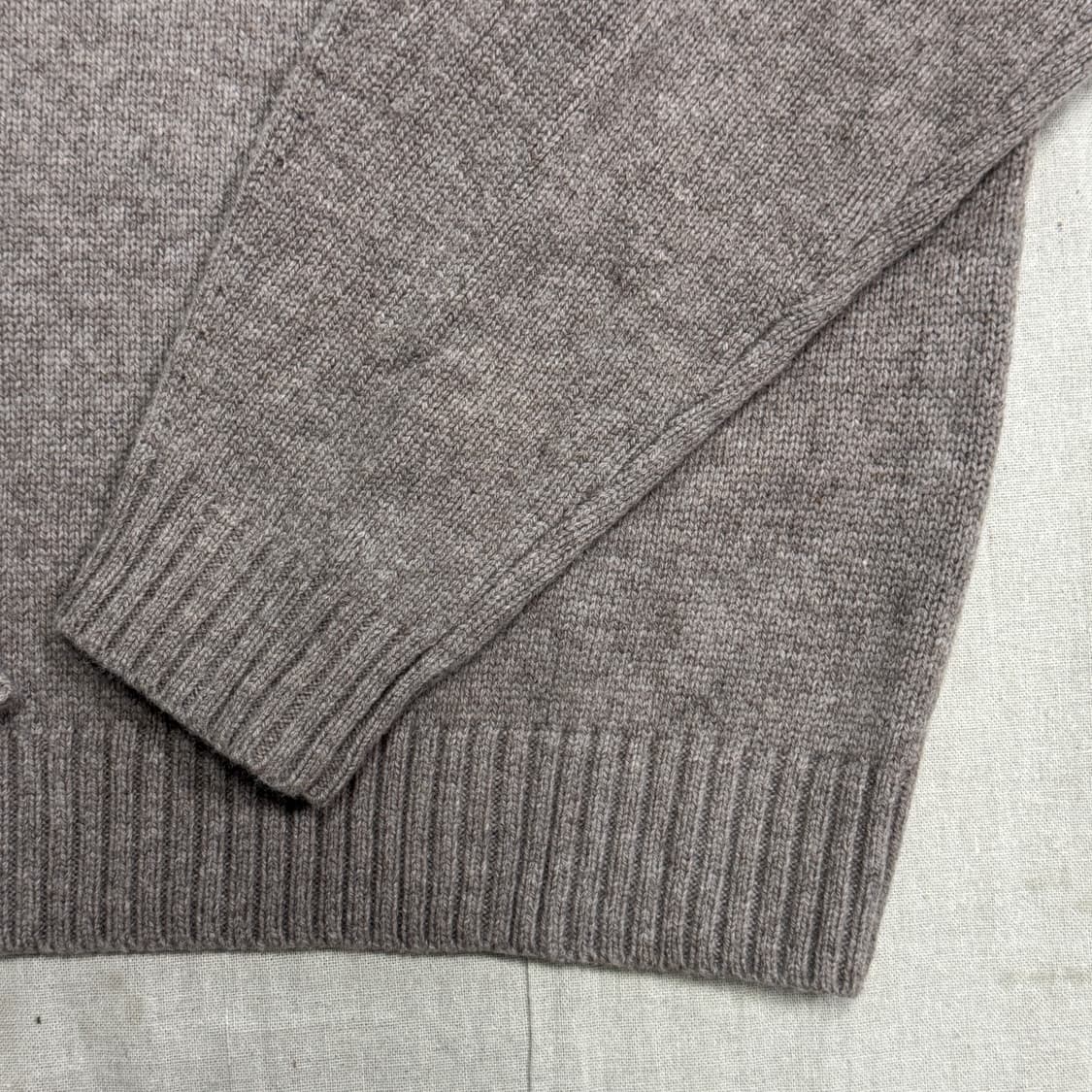 쿠어 라이트브라운 울 크롭 크루넥 니트 L 상품이미지3