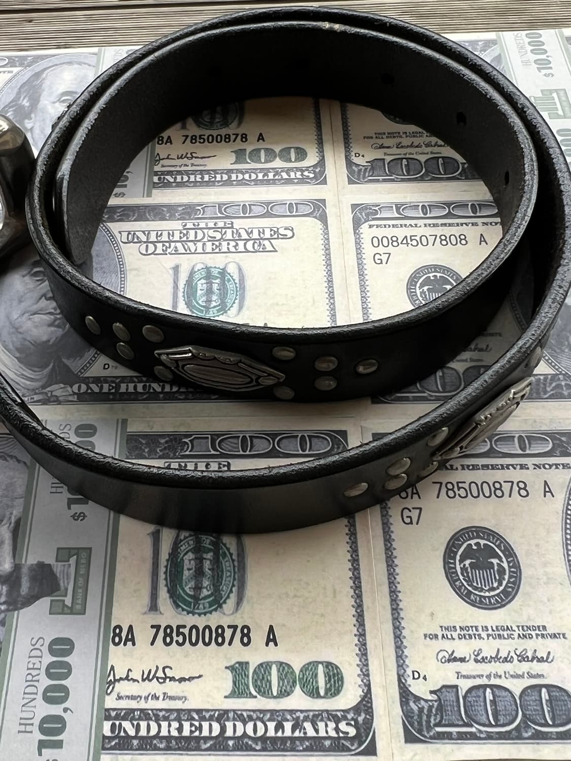 90's 이스탄테 베르사체 빈티지 스터드 레더 벨트 상품이미지4