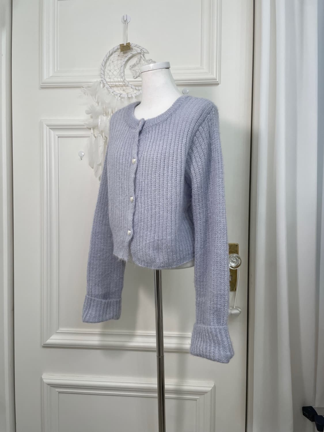 blueberry heart pearl button cardigan 상품이미지2