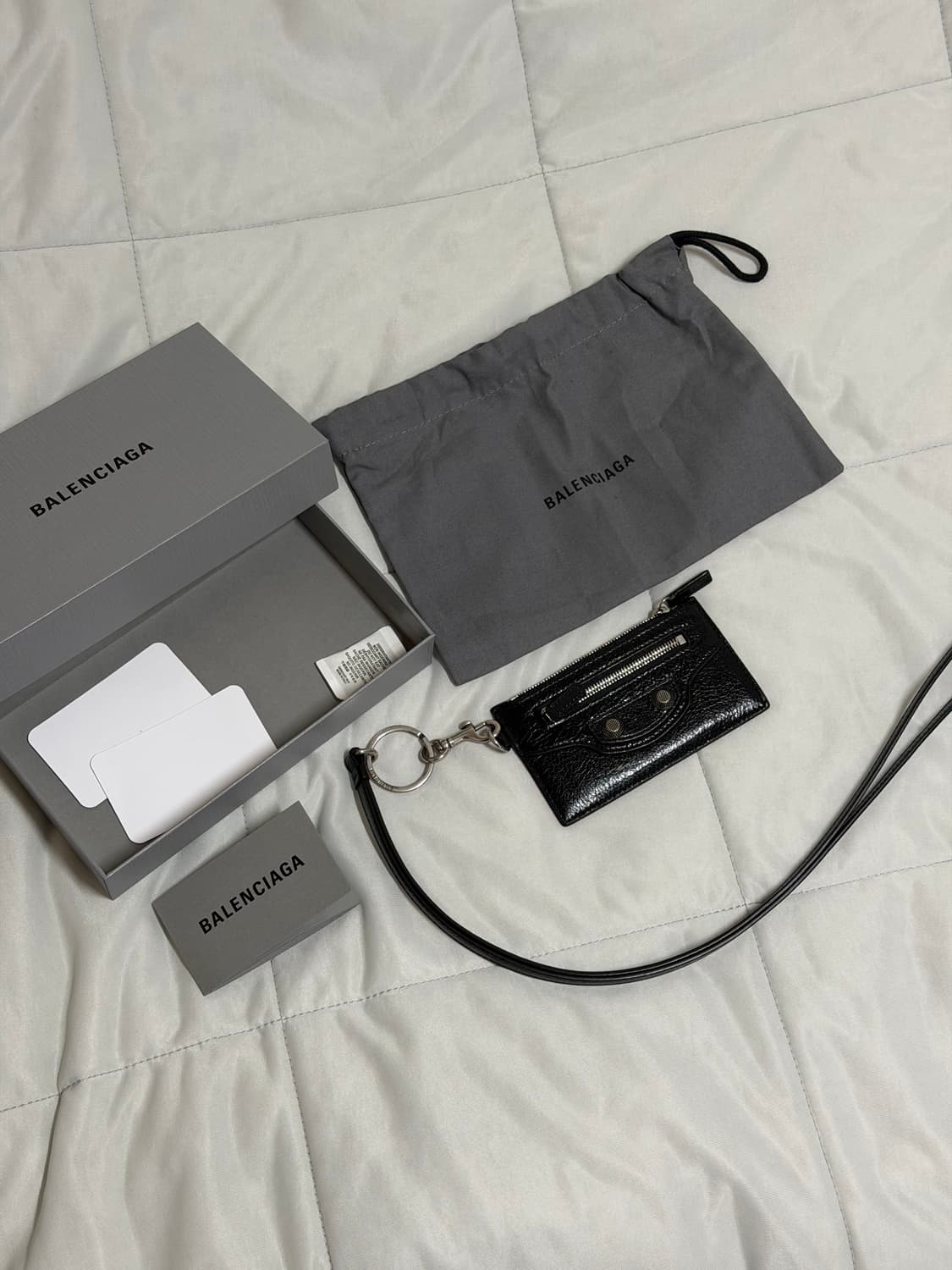 발렌시아가 르 카골 맨 카드 케이스 온 키체인 블랙 상품이미지2