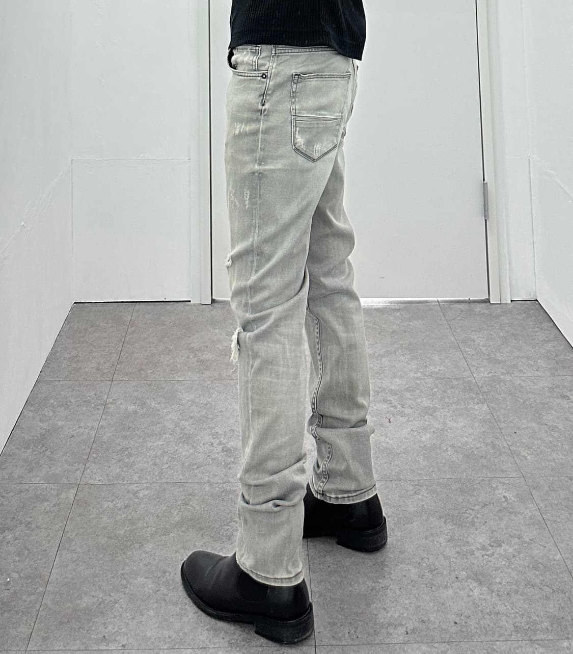 Zara man destroyed gray washing jeans 상품이미지3