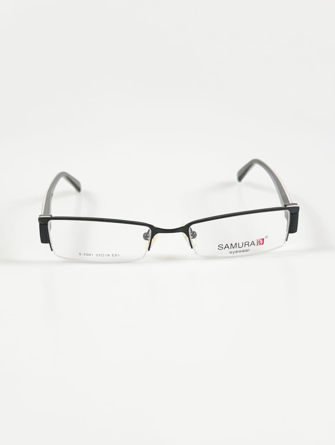 SAMURAI EYEWEAR 블랙 반무테 스퀘어 메탈 빈티지 안경 상품이미지2
