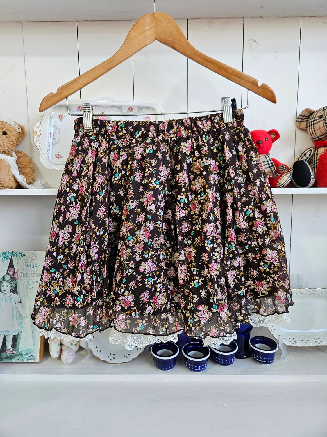 플라워 쉬폰 레이스 스커트 상품이미지1