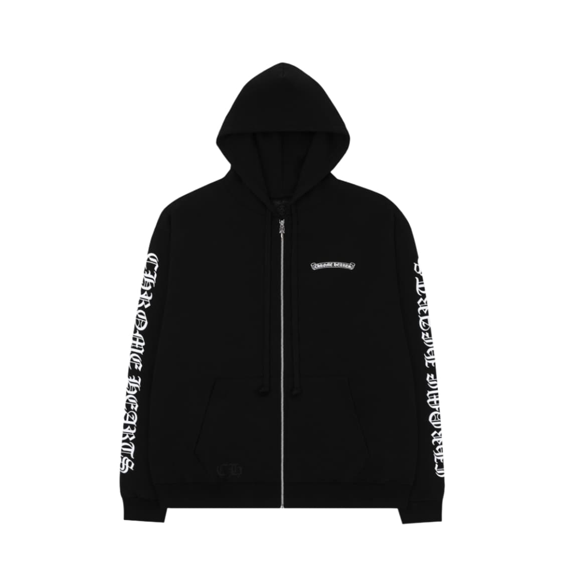 [XL] 크롬하츠 스크롤 로고 헤비웨이트 후드집업 블랙 상품이미지1