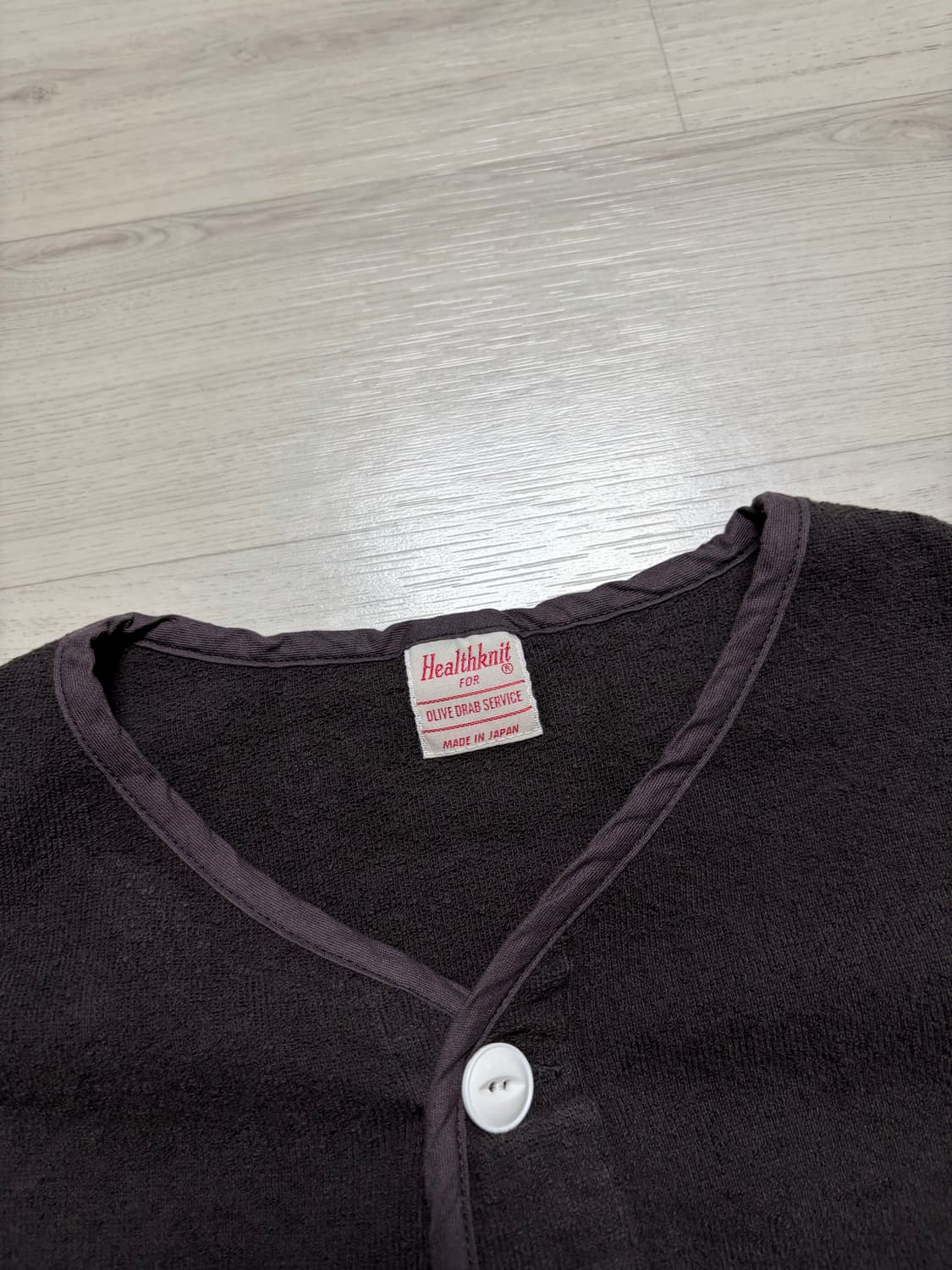 올리브드랩서비스 ODS 헬스니트 가디건 브라운 L사이즈 판매 상품이미지2