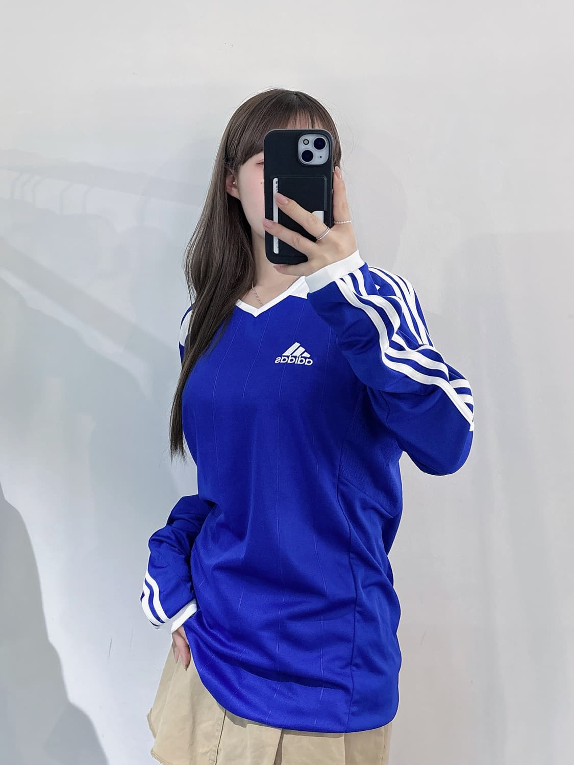 아디다스 블루 삼선 롱슬리브 상품이미지1