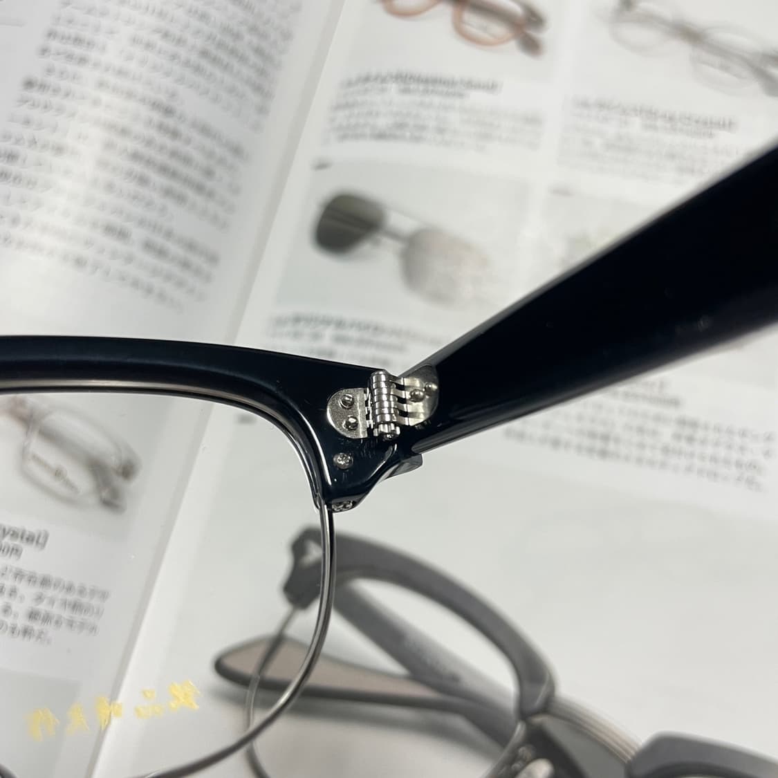 銘品晴夫作 메힌 하루오사쿠 셀룰로이드 콤비 하금테 블랙 일본 안경 상품이미지4
