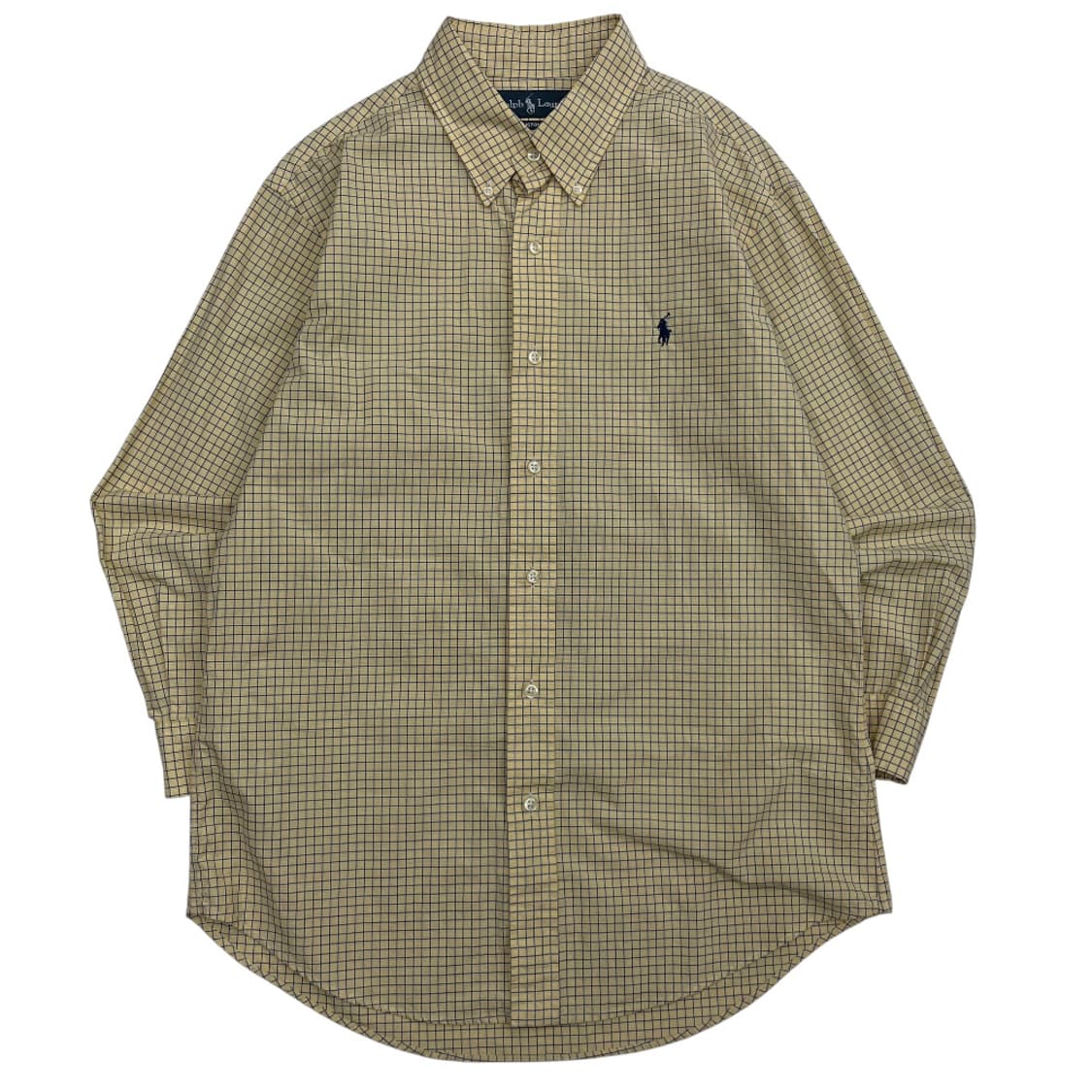 폴로 랄프로렌 네이비포니 연노랑 체크 셔츠 42 상품이미지2