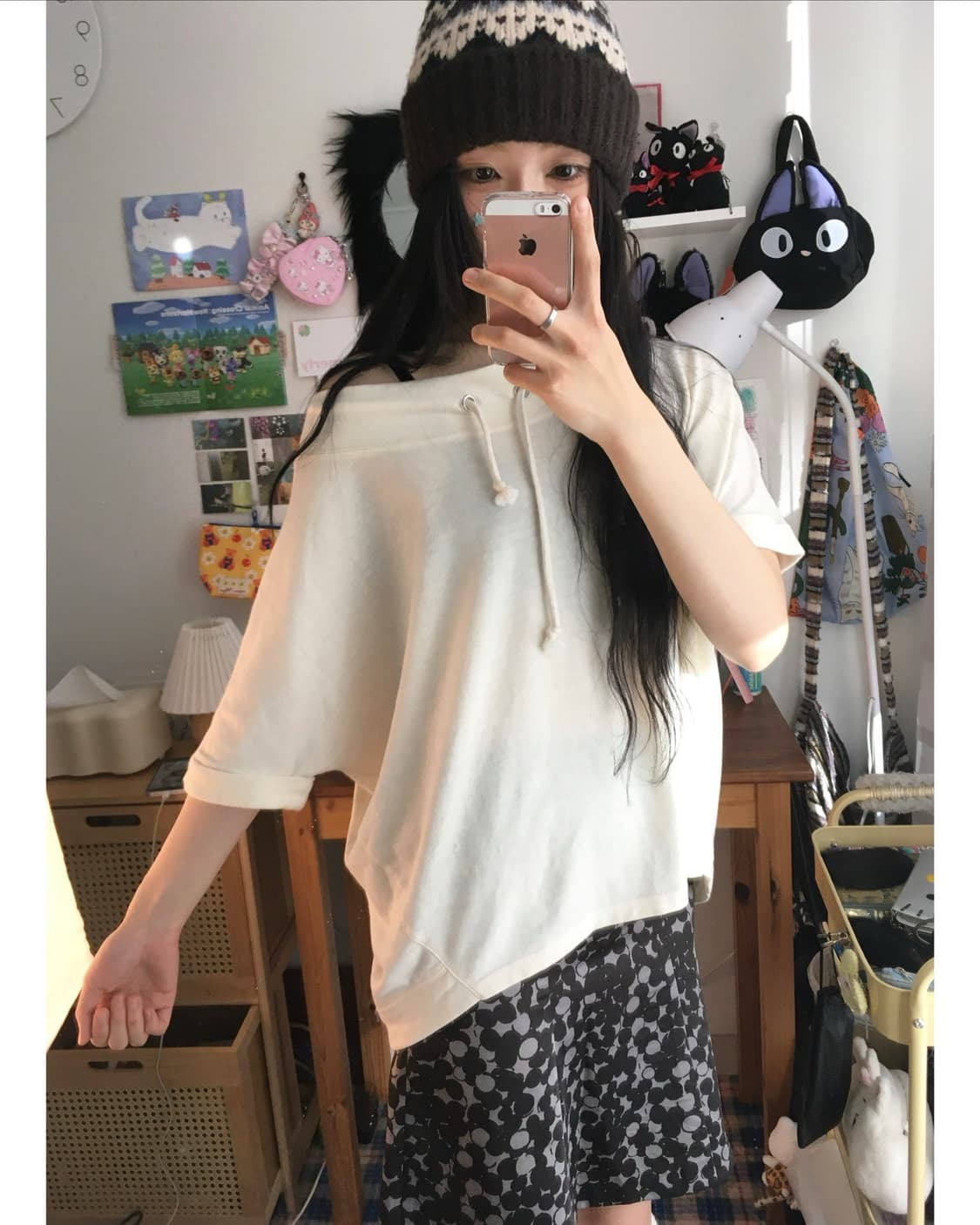 vintage off-shoulder drawstring ivory 상품이미지2