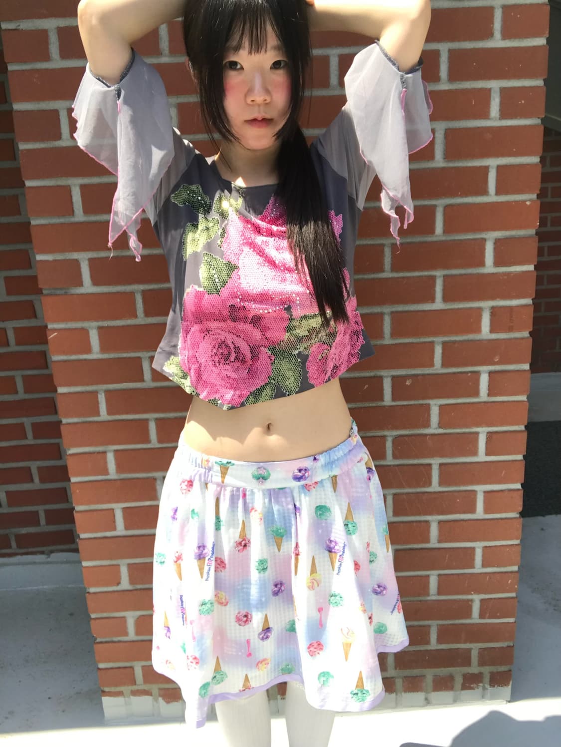 vintage ice cream pattern skirt 상품이미지3
