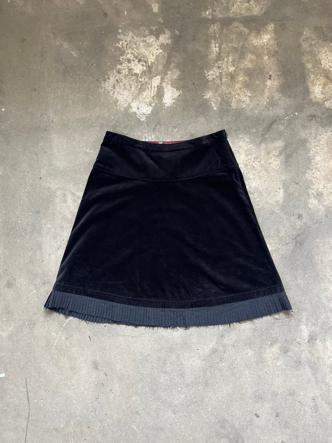 DKNY JEANS 벨벳 플리츠 디테일 스커트  상품이미지1