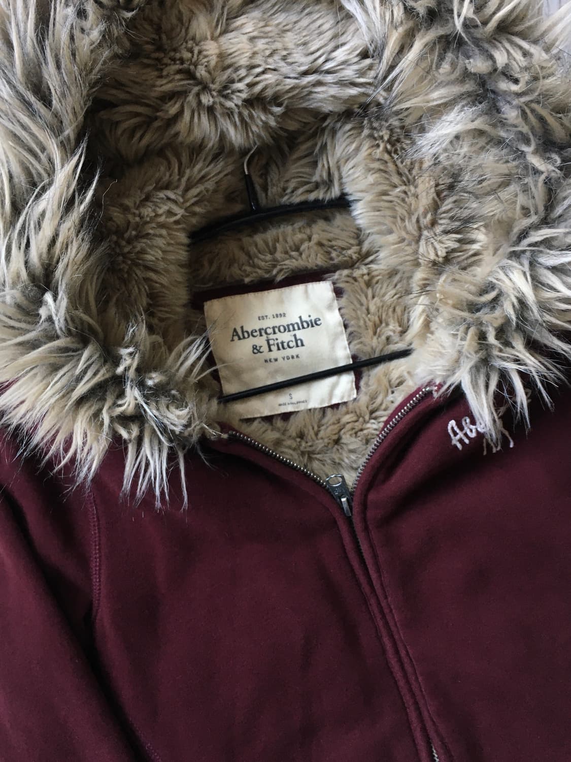 아베크롬비 퍼후드집업 버건디 상품이미지4