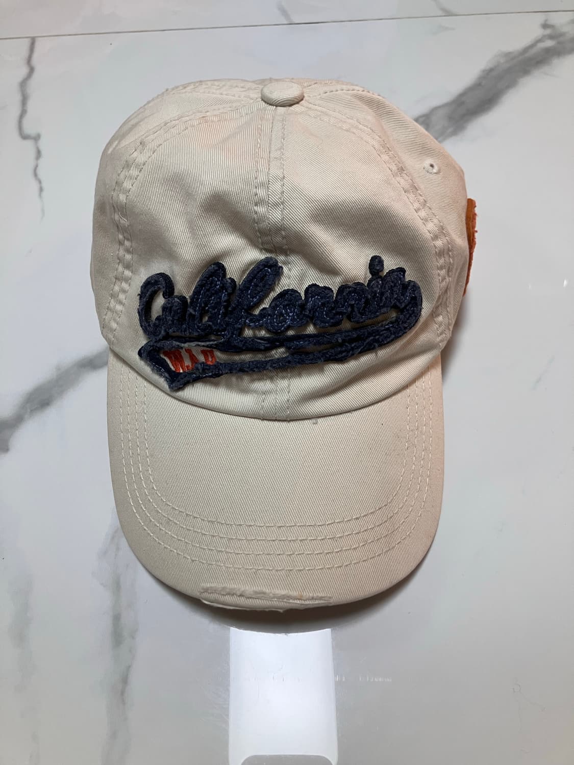 whoau Y2K 빈티지 볼캡 모자 크림 베이지 상품이미지1
