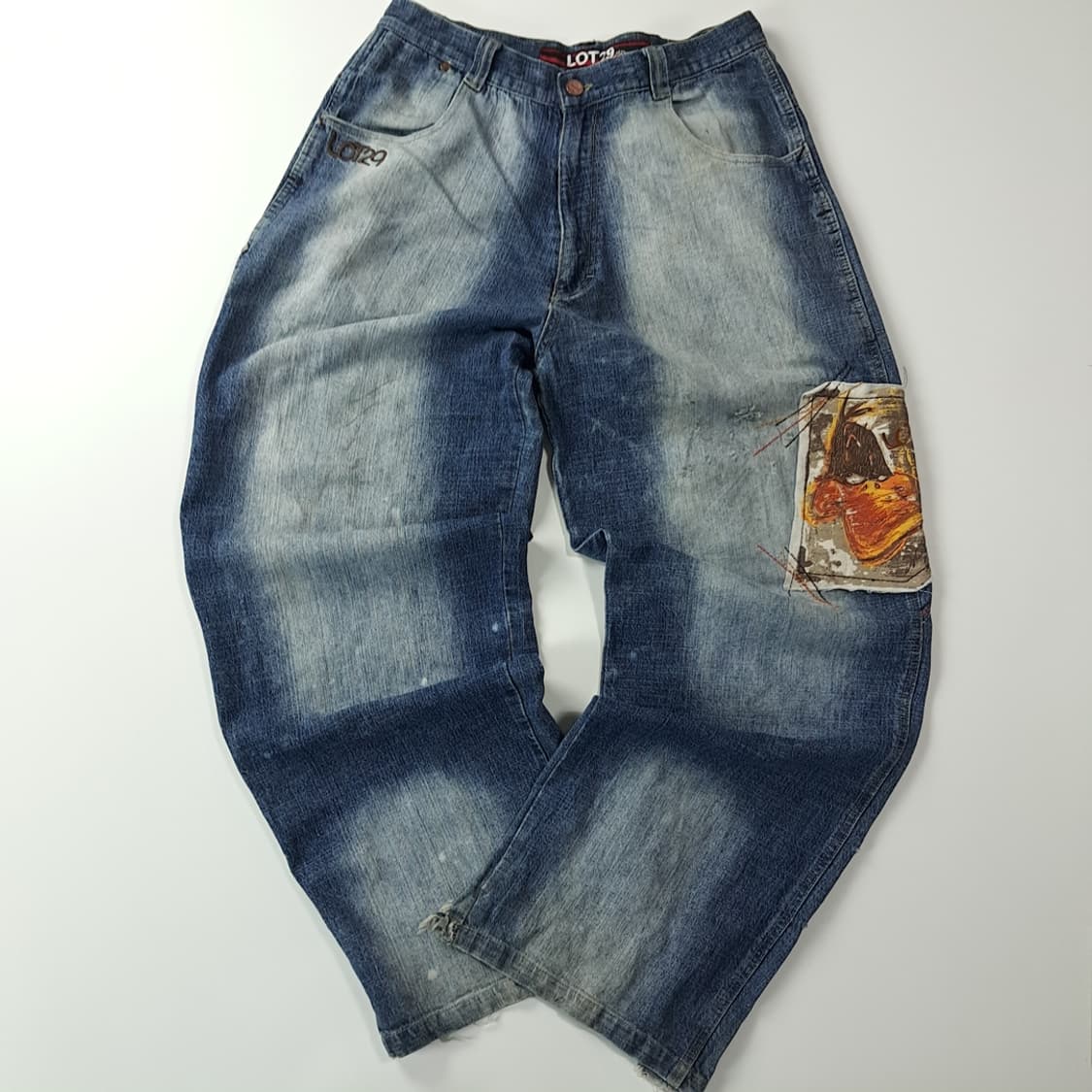 CJ016 32 LOT29 00s 대피덕 워싱 인디고 데님 팬츠 상품이미지1