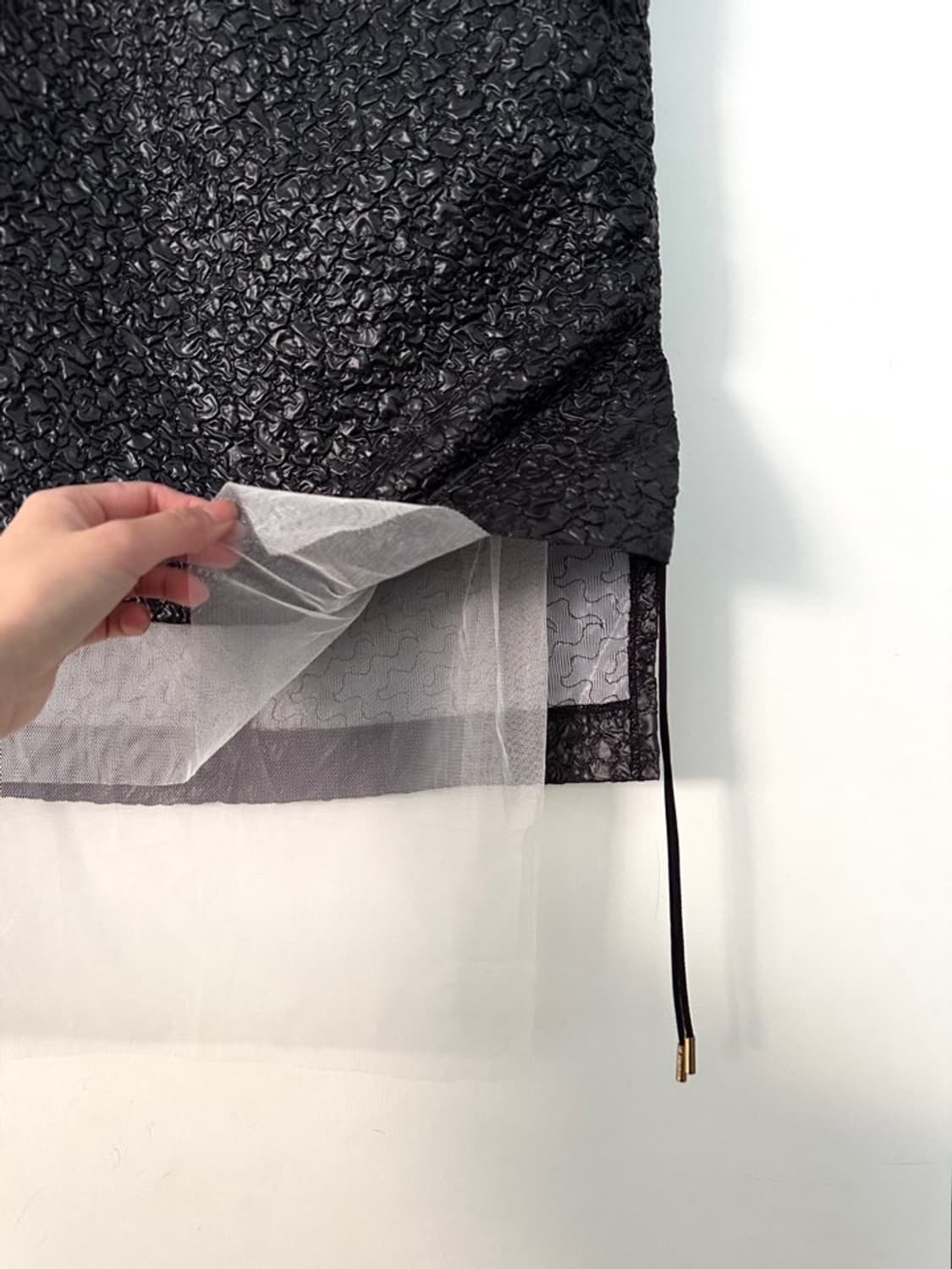 Jacquard lace layered skirt / black 상품이미지3