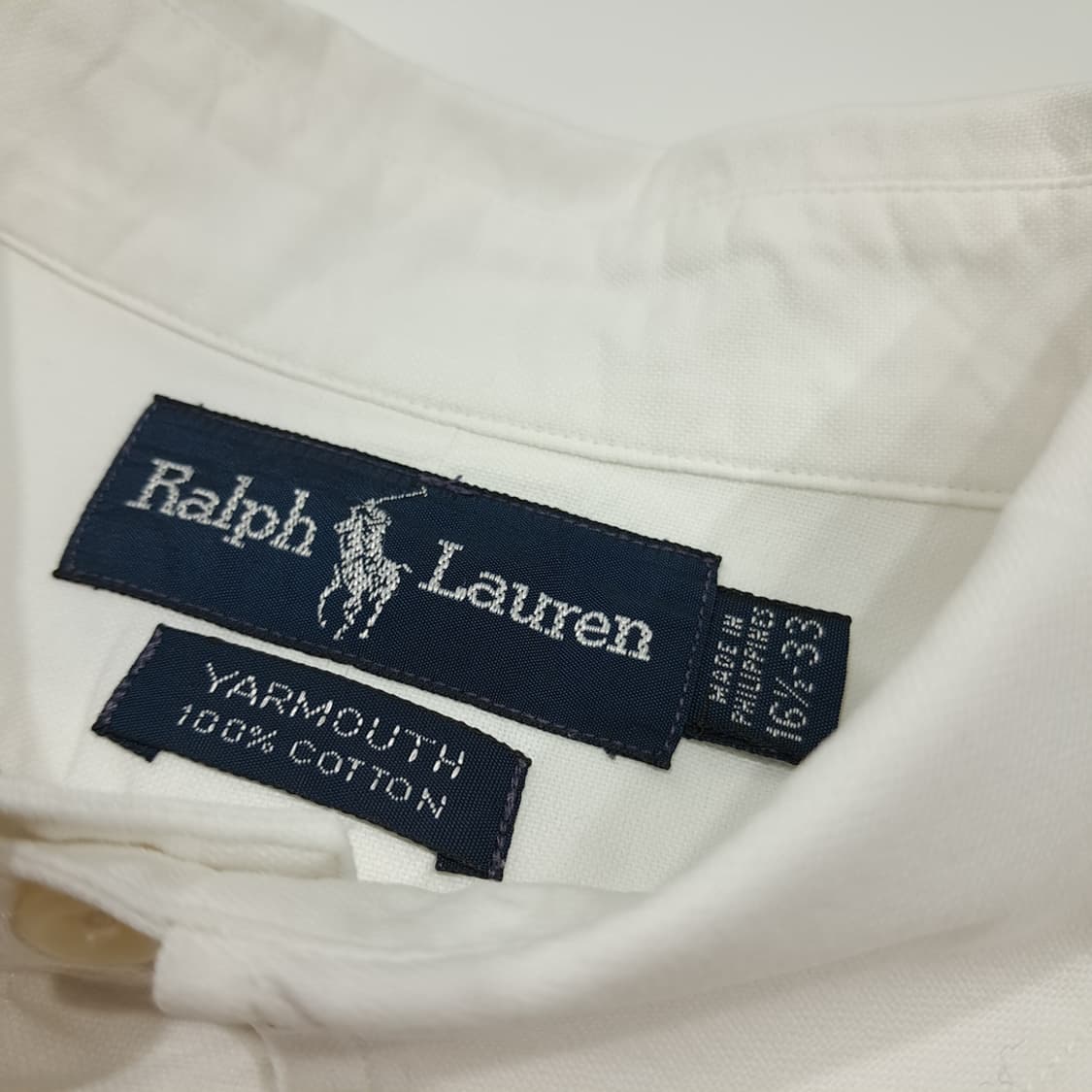 CK023 XL 폴로 90s 필리핀판 핀포인트 화이트 셔츠 남방 상품이미지3