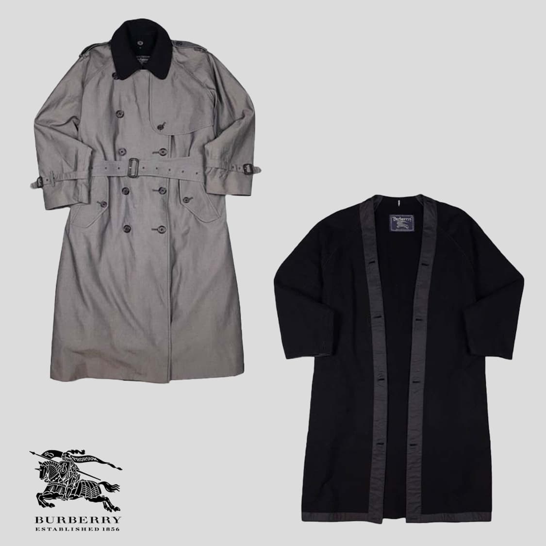 버버리 그레이 이너 노바체크 레글런 코튼 트렌치 코트  상품이미지1