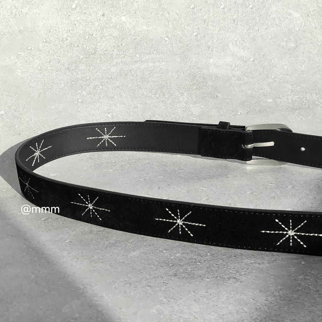 [Unisex] 스웨이드 별빛 자수 벨트 3컬러 상품이미지7