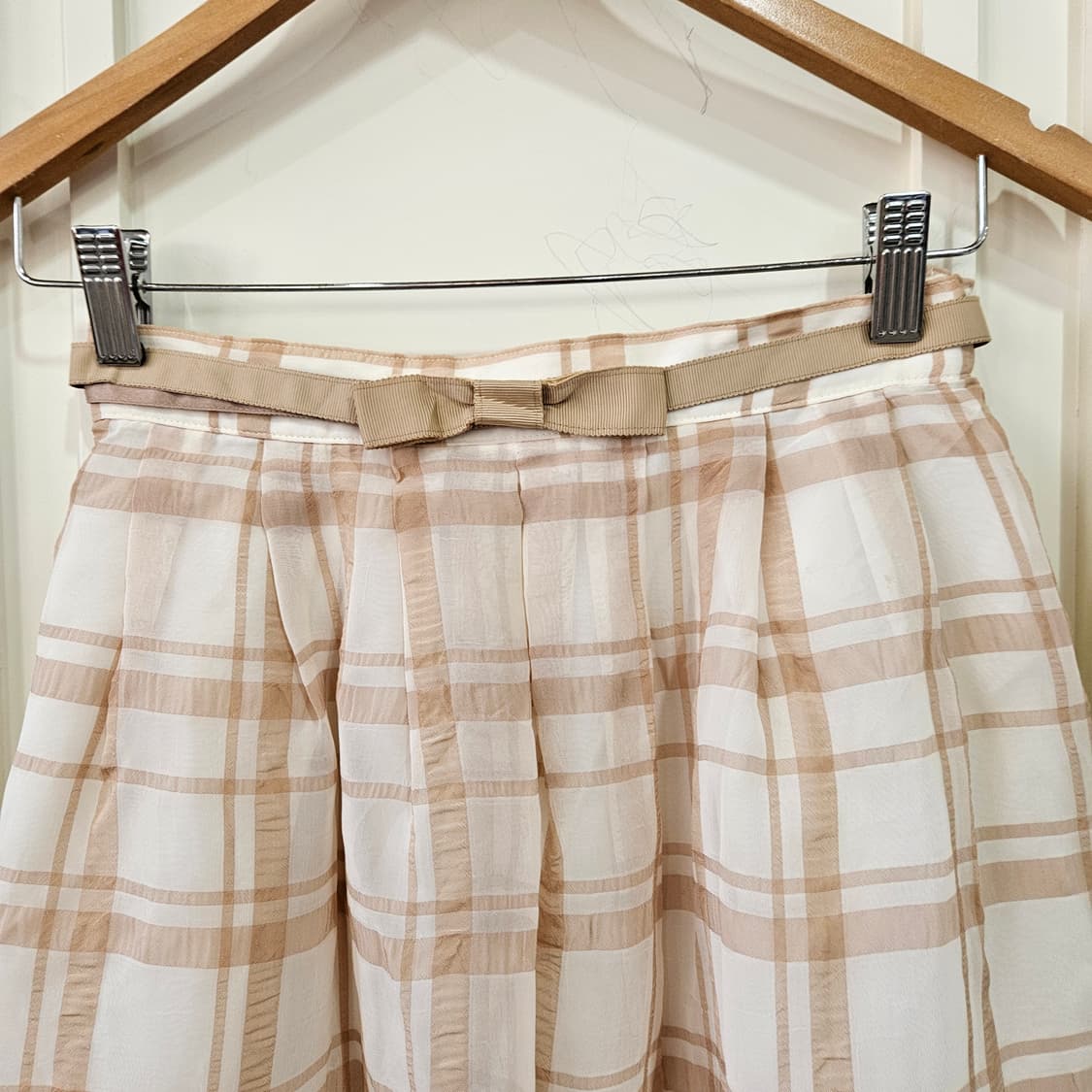 레스트로즈 밀크라떼 체크 스커트 상품이미지3