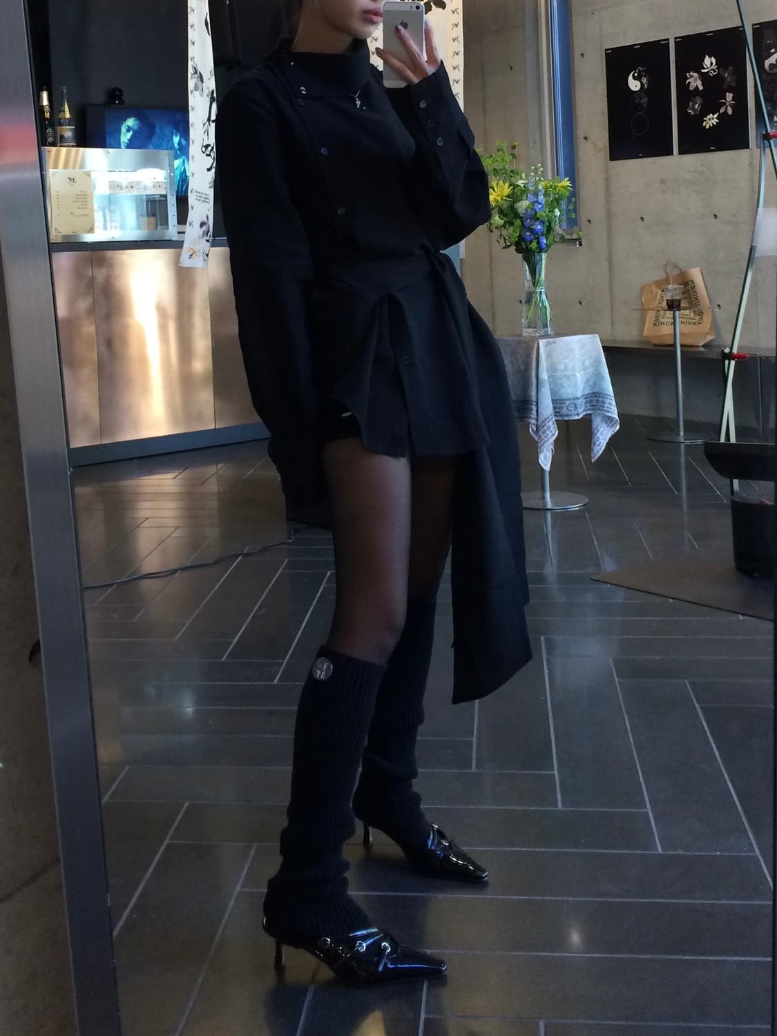 트리밍버드 3-way High-neck Wrap Blouse 블랙 상품이미지1