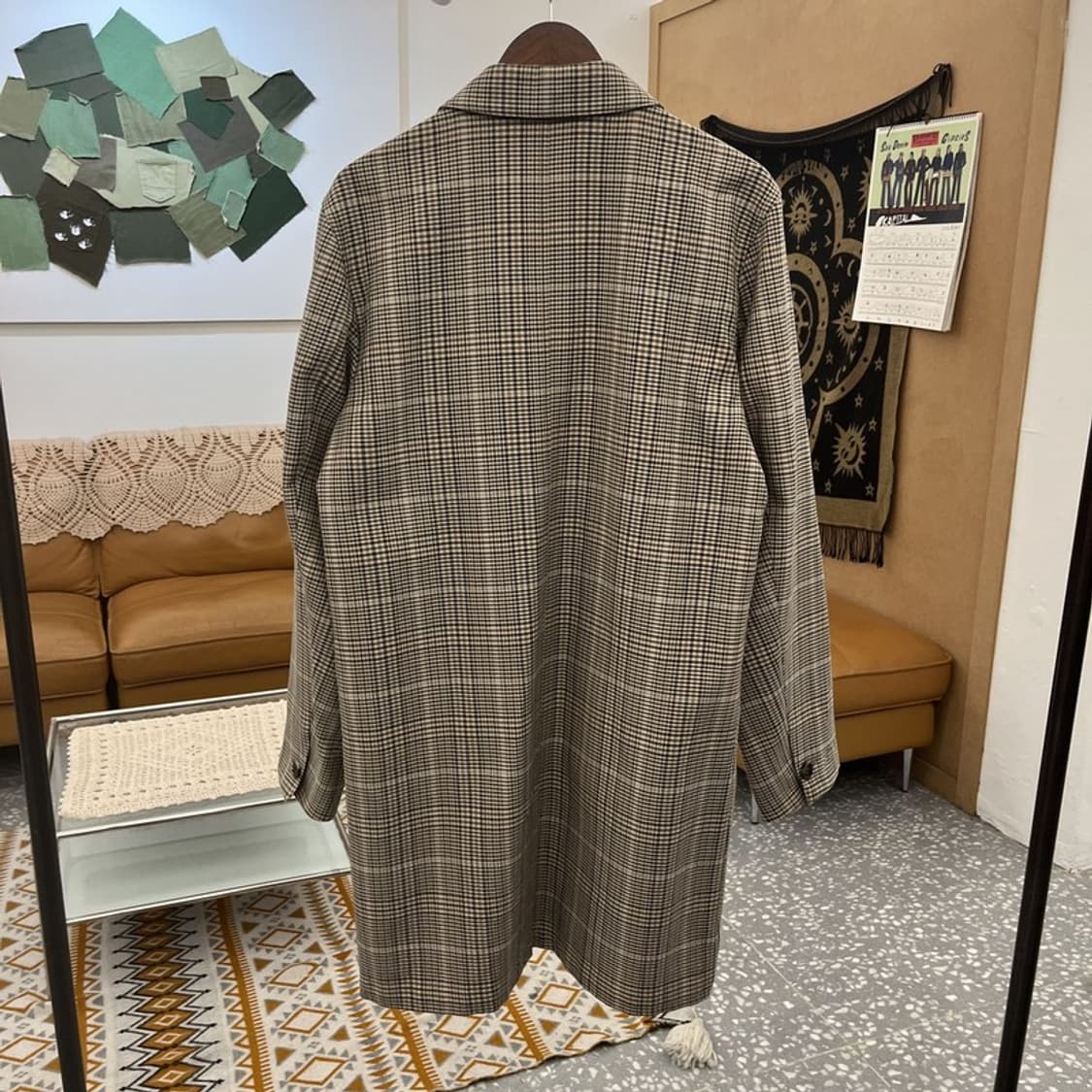 아페쎄 APC 아이유 모던시크 캐주얼 체크 미디 맥코트 L C11021 상품이미지4