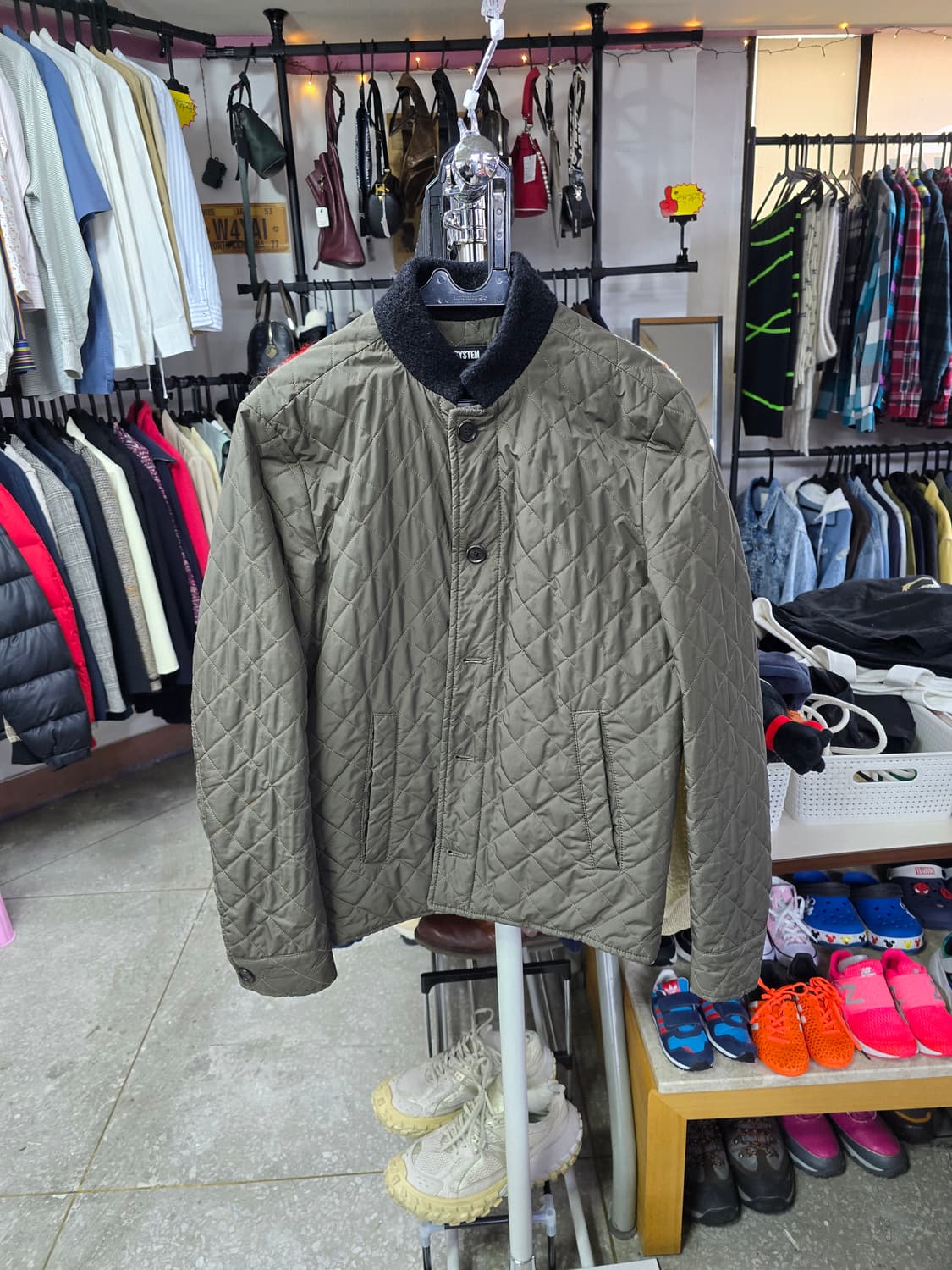 시스템 카키색 퀼팅 자켓 (1264) 상품이미지1